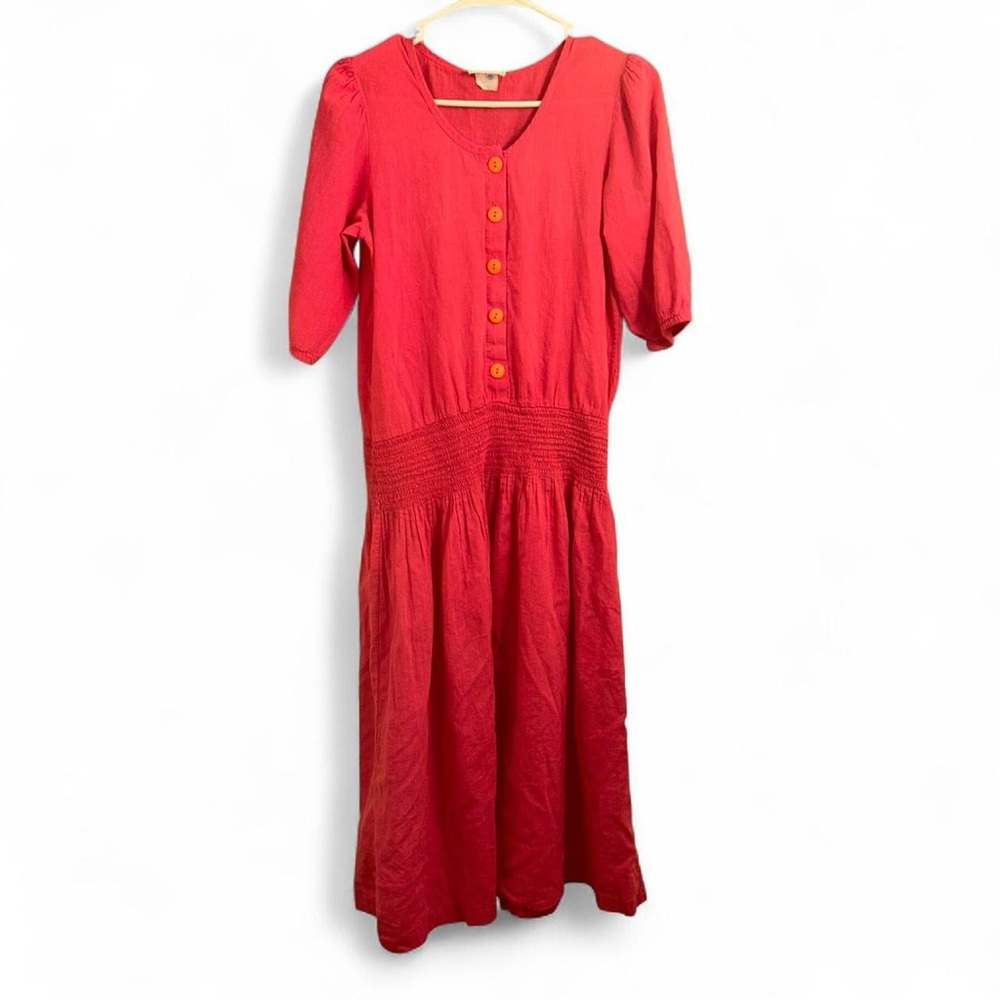 Vintage pink  Appel Dress, Made in the USA, Cotton, Women's, Small